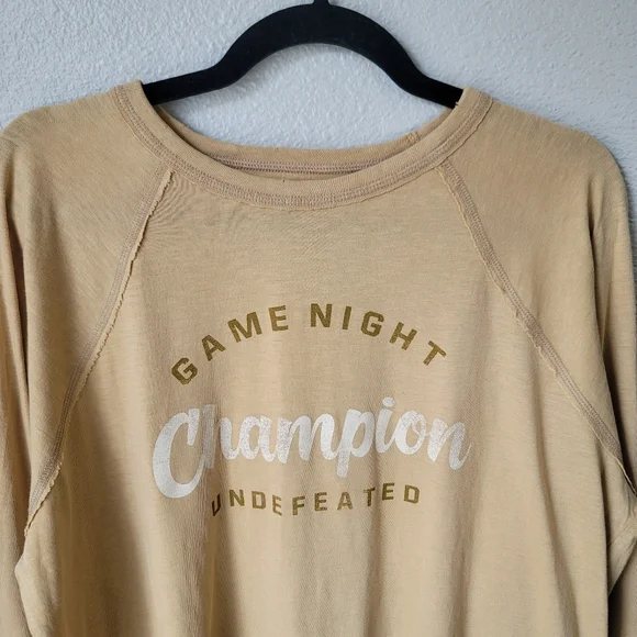NWT Aerie Game Night Champion Long Sleeve Graphic Tee, Medium, Mustard Yellow - Picture 3 of 8